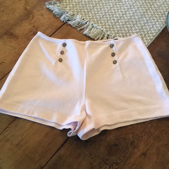 Zara Basic Pants - Zara Basic lt pink high waist retro style shorts